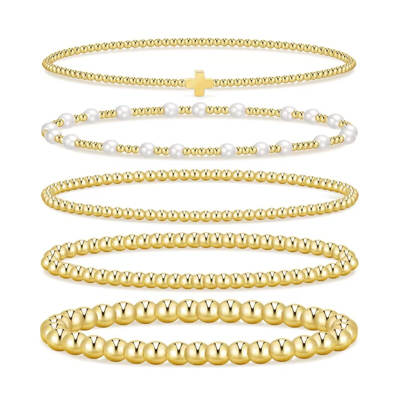 Amazon's Hottest Gold Beaded Bracelet Multi-Layered Adjustable Cross Pearl Bracelet for Women Cross-Border Hot Sale Amazon's Hottest Gold Beaded Bracelet Multi-Layered Adjustable Cross Pearl Bracelet for Women Cross-Border Hot Sale