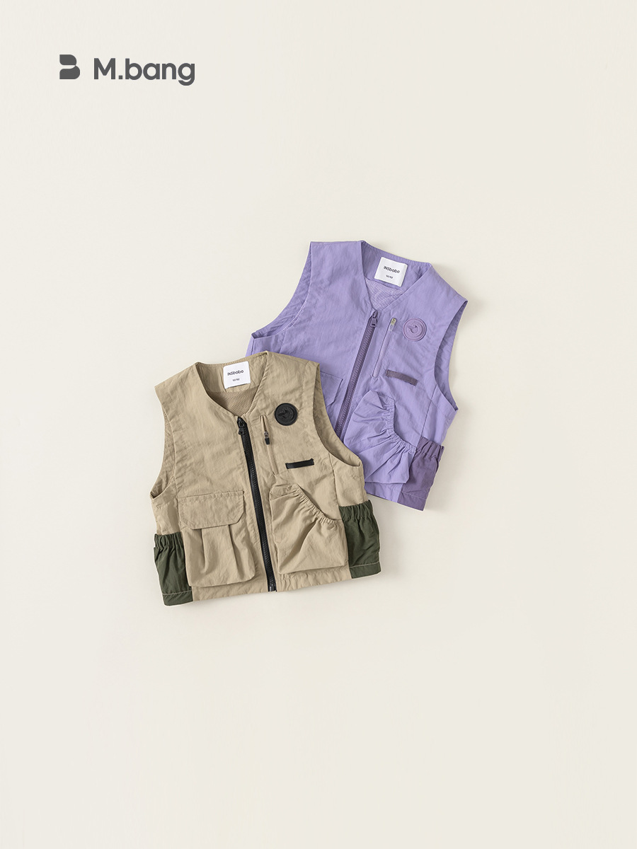 Youbao ropa para niños chaleco de herramientas para niños 2025 primavera nueva chaqueta de chaleco sin mangas para niños de mediana y grande