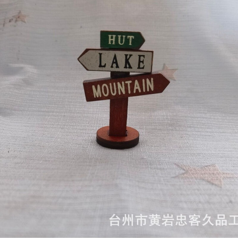 Japanese Groceries Wooden Road Sign Street Sign Ornaments Zakka Garden Ornaments Gardening Micro Landscape Miniature Scene Ornaments