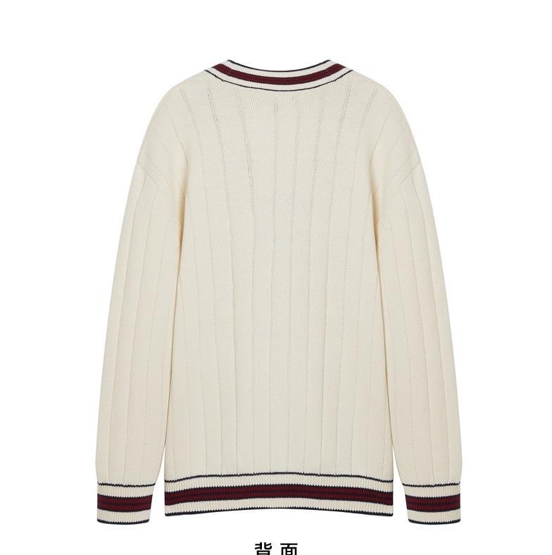 2022 Autumn New Women's retro Loose V-neck Bear knitted cardigan sweater coat TTCK22J908I pic 8