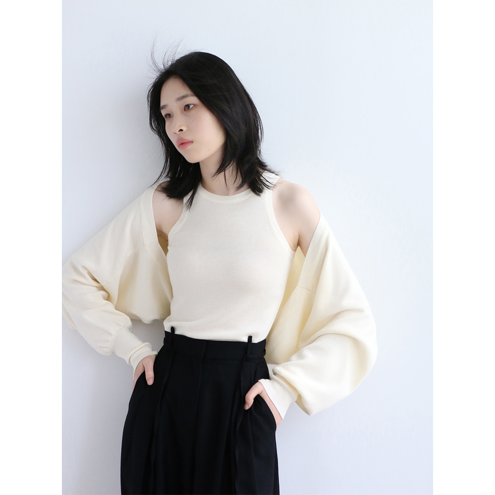 6104# Wool Blended Autumn and Winter One-Piece Profile Knitted Shawl Cardigan Women's Waistcoat Fashionable Jacket New