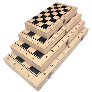 Wooden chess from natural wood, foldable set, handheld Olympic smart toy, direct factory sales, three in one