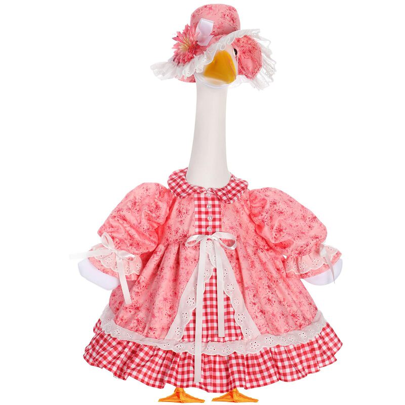 23inch プラスチック像芝生ポーチガチョウの服花ファンシースカートに適したセット|undefined