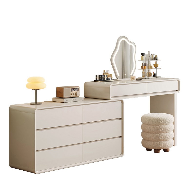 Seleccione estrictamente la nube de porcelana esquina armario de tocador en una mesa de madera maciza 2026 nuevo dormitorio moderno simple mesa de maquillaje
