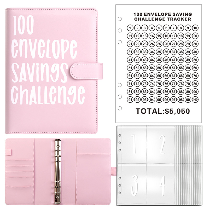 100 EnvelopeChallenge 100 días desafío de pareja para ahorrar dinero libro de ahorros