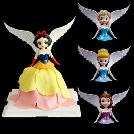 跨境 塑料半身公主 冰雪公主白公主灰姑娘菲亚 翻糖蛋糕装饰摆件