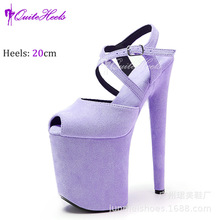 20cm钢管舞恨天高高跟鞋模特T台走秀性感女神细跟防水台夜店凉鞋