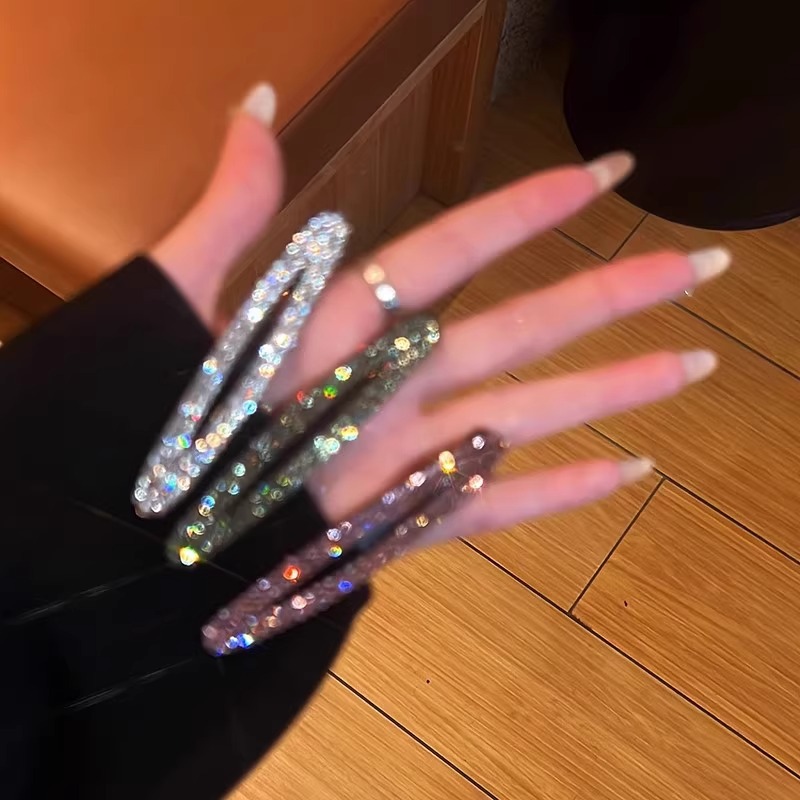 Horquilla con diamantes de imitación para mujer, modelo nuevo 2025, elegante pinza de pelo de alta gama para flequillo frontal y lateral, accesorio para el cabello.