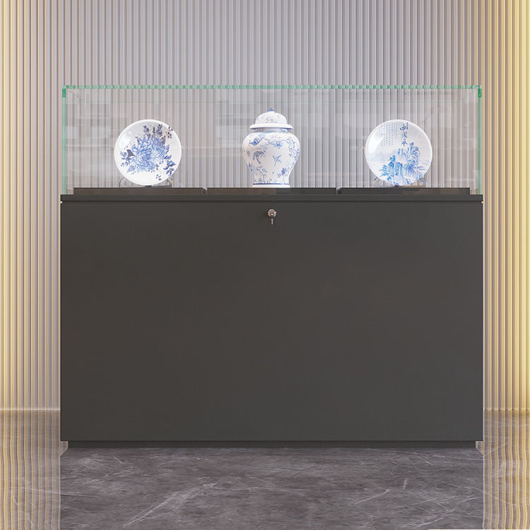 d制实木烤漆钢化玻璃博物馆玉器液压展柜资料展示柜