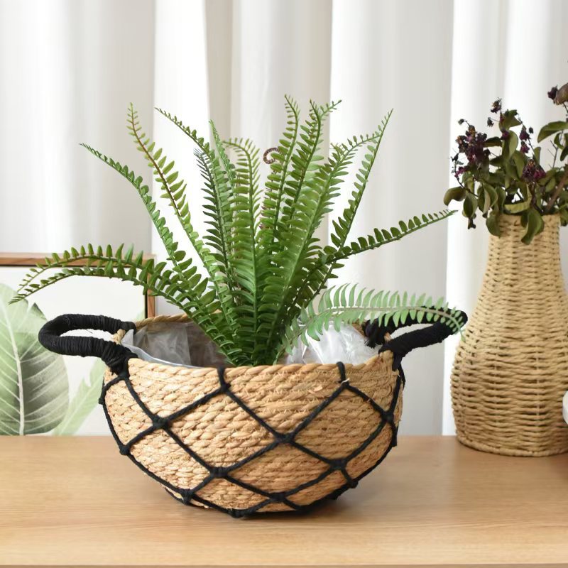 Cesta Decorativa de Hierba Tejida