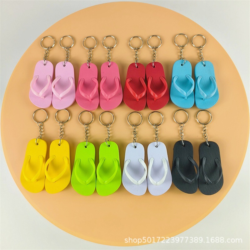 New Mini Flip-Flop Keychain Pendant Cartoon Toy Shoe DIY Accessory Bag Decoration Flip-Flop Small Shoe