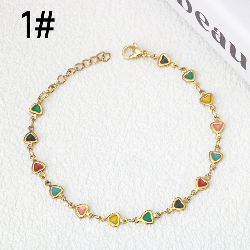 Bracelets Classification Ion Plating (IP) 18K Gold Plated Heart Shape 304 Stainless Steel Simple Style Waterproof Non Tarnish 304 Stainless Steel Bracelets