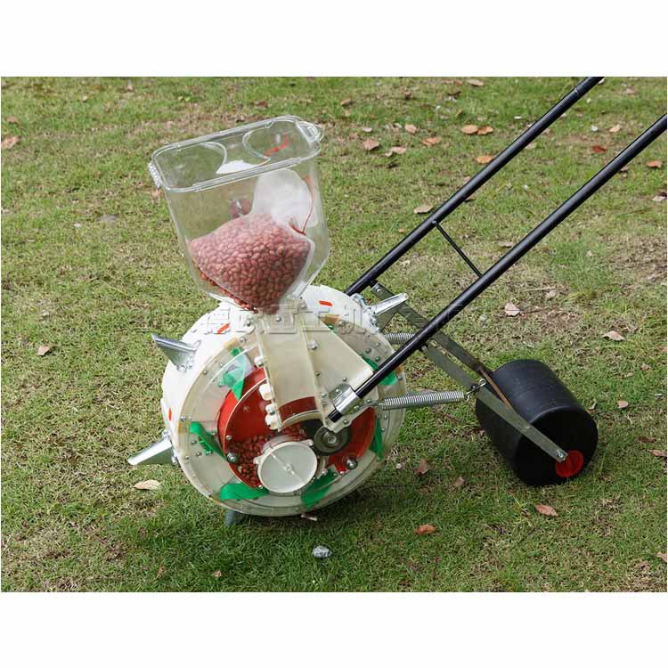 走路式播种农作物种植机 手推式农用播种机 滚轮式颗粒种子点播机