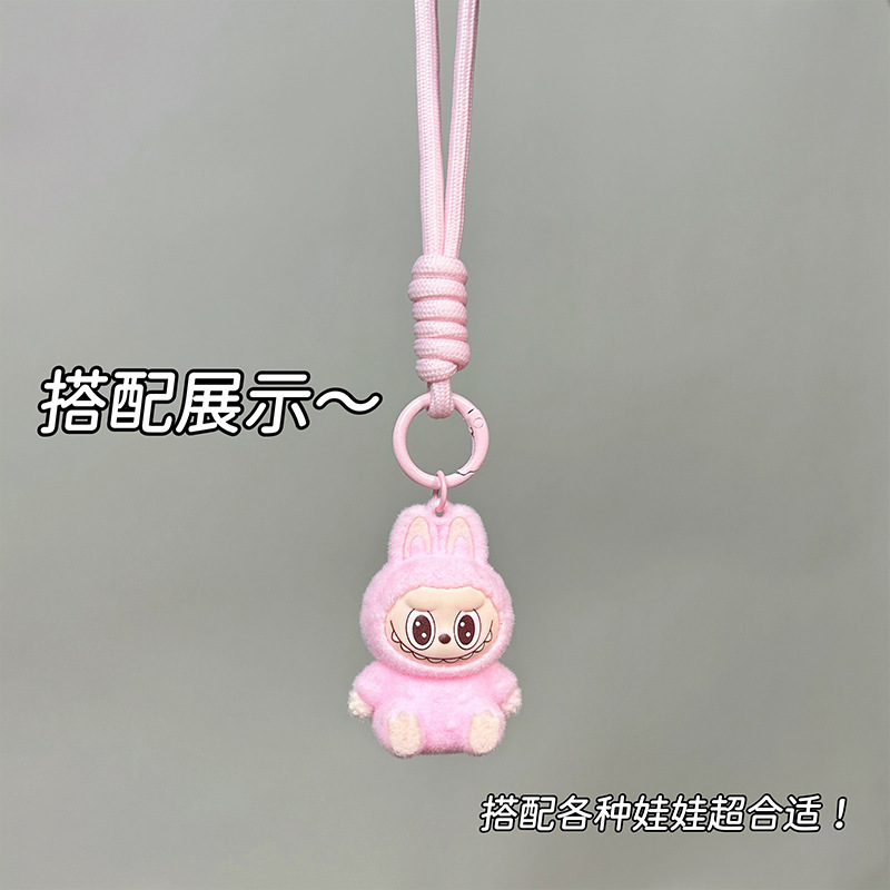 クリエイティブ携帯電話ストラップ diy キーホルダーアクセサリーカラフルなショートロープ人形携帯電話チェーンロープ紛失防止編組ロープ|undefined