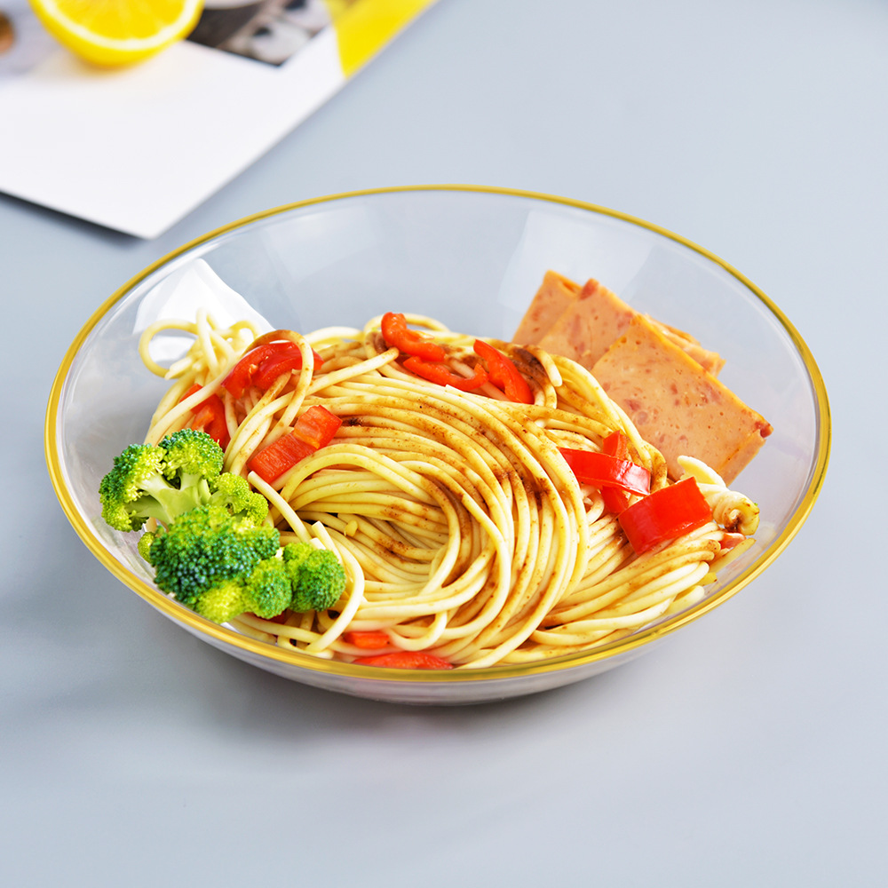 水晶玻璃欧式水果果盘 轻奢描金圆形糖果盘 现代简约点心盘糖果盘