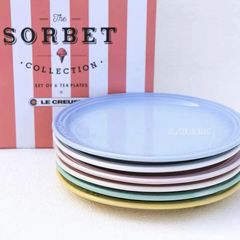 French Cool Color LE CREUSET Rainbow 18cm Round Plate 23cm Round Plate Six-Color Plate Colorful Ceramic Home Dining