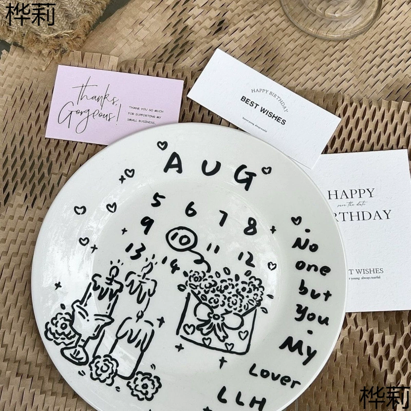 Эксклюзивный календарь LN на день рождения, керамическая керамическая тарелка на заказ, креативный подарок, декоративная тарелка, обеденная тарелка, тарелка на заказ