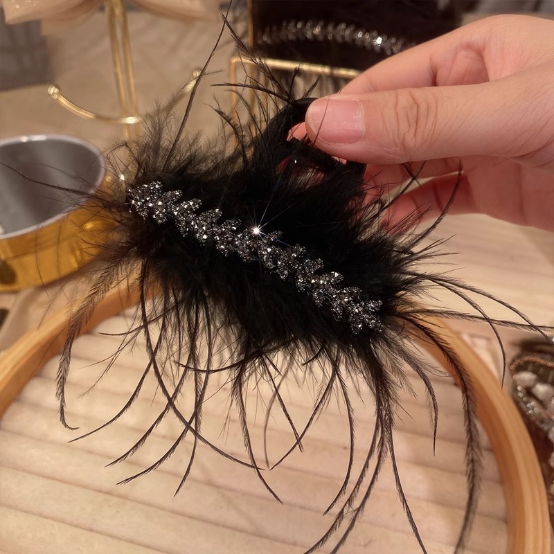 2 ¿ plumas negras de espiga de trigo 8cm @