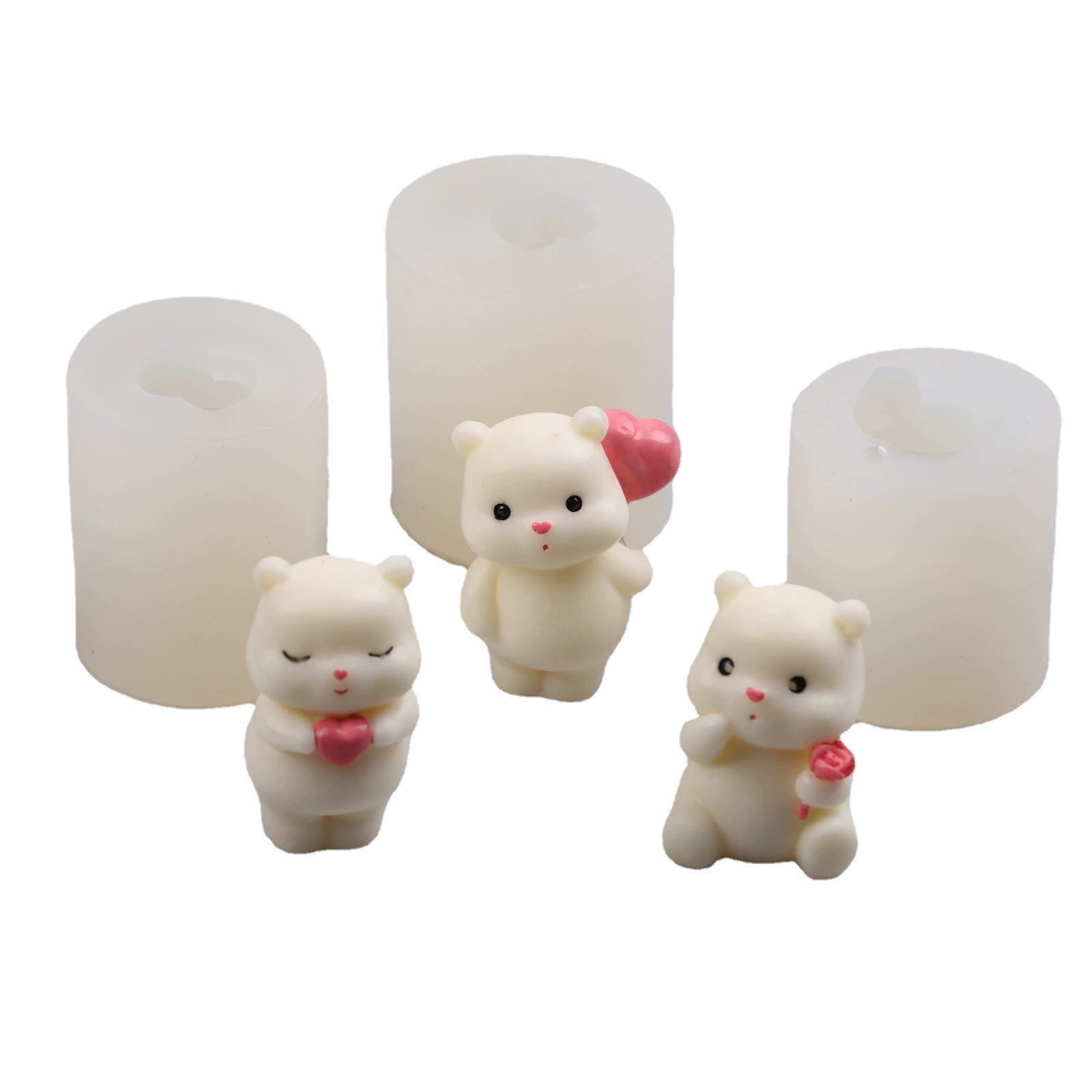 Brand cute three dimensional aromatherapy, candle, silicone mold, with little bears, handmade, internet celebrity, new collection, polar bear