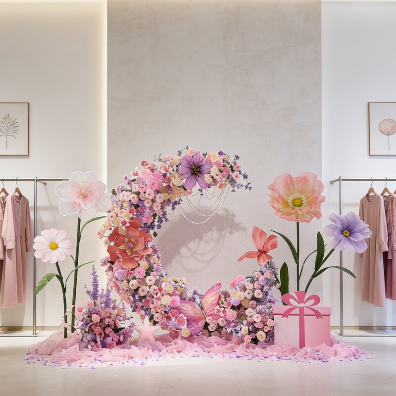 Artificial Flowers, Large Decorative Floral Arrangements, Finished Products for Clothing Store Window Displays, High-End Realistic Decorations Artificial Flowers, Large Decorative Floral Arrangements, Finished Products for Clothing Store Window Displays, High-End Realistic Decorations