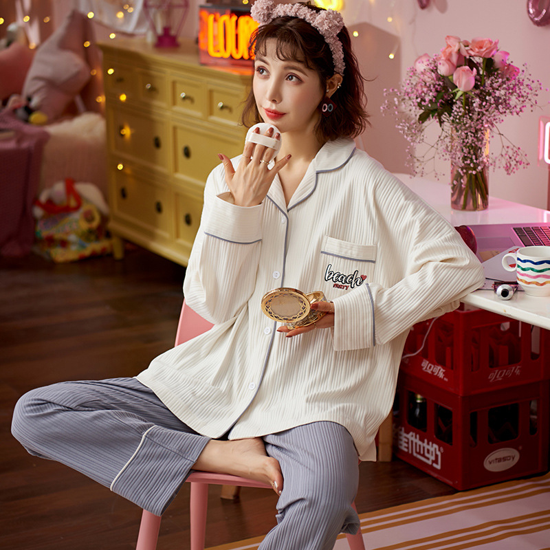 Pijamas de mujer 100% algodón de manga larga primavera y otoño año de nacimiento de conejo rojo boda de Mujer talla grande homewear