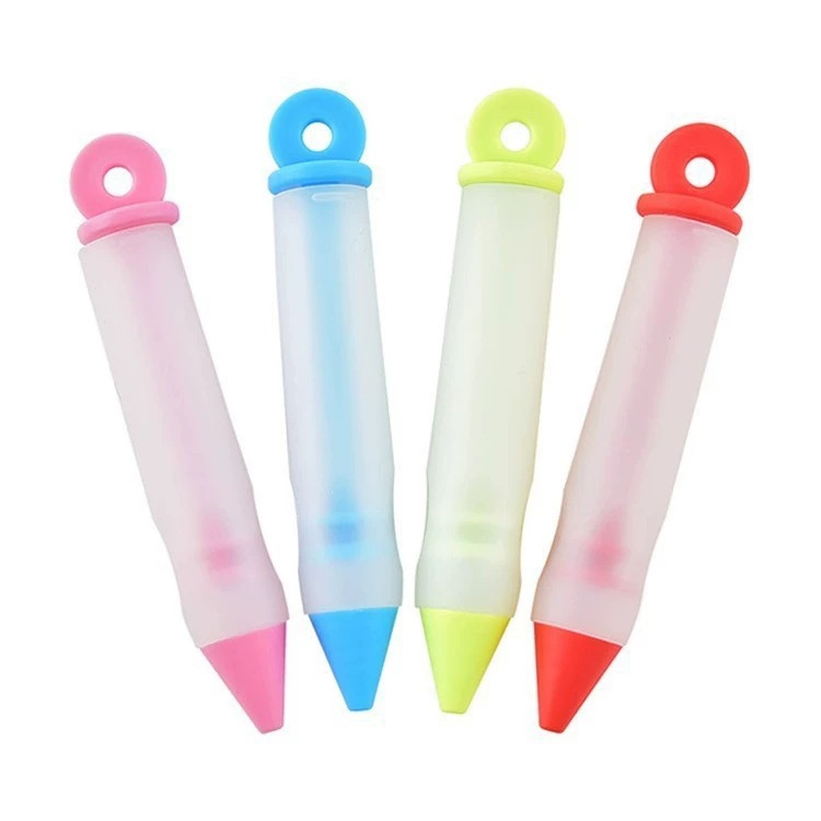 Manufacturer wholesale 4-head decorating pen, silicone chocolate cream gun, cake writing pen, decorating baking tool