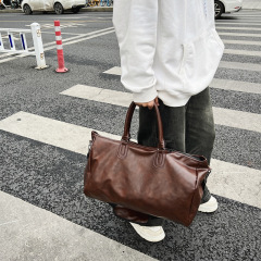 レトロなPUファッションビジネスモデル、靴コンパートメント付き短距離出張、防水荷物バッグ、外出や旅行に多用途のトラベルバッグ