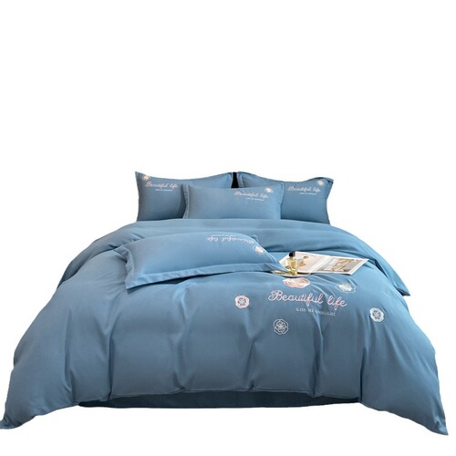 Luxury Lightweight Embroidered Quilt Set, Skin-Friendly Soft Sheet and Pillowcase Set for Bedding