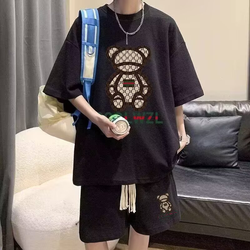 Men's Summer Sports Suit Set - Short-Sleeved T-Shirt, Basketball Jersey, Casual Shorts - Two-Piece Set - Korean Style Trendy 2026