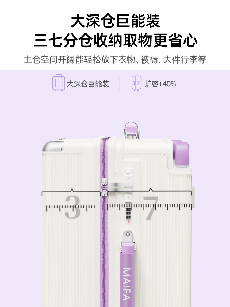 Explosion-proof suitcase with zipper, capacious box, 20 inch 3