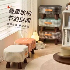 ソフトバッグのお茶の家庭用の小さいベンチの小さい腰掛けの簡単な小さい椅子の客間のソファーの足の腰掛けは靴の腰掛けを交換します。
