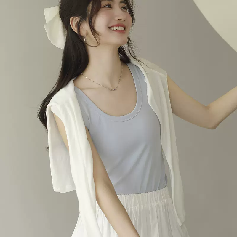 纯色小吊带女遮副乳设计感防走光外穿背心亲肤西装内搭爆款打底衫