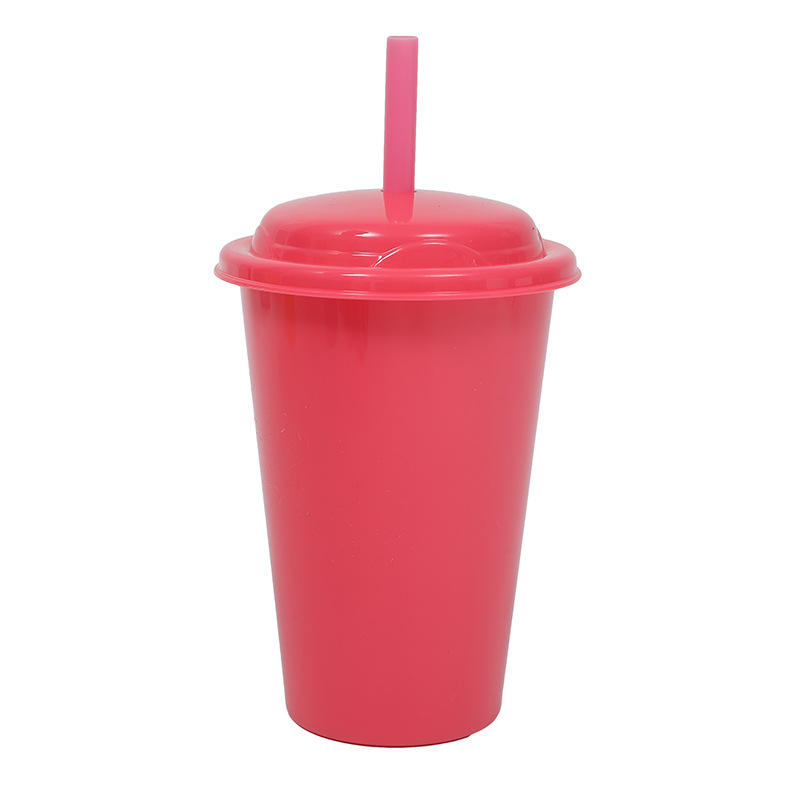 Nuevo hogar de una sola capa pp taza de paja para niños 350ml con tapa café jugo de plástico frío taza de agua portátil