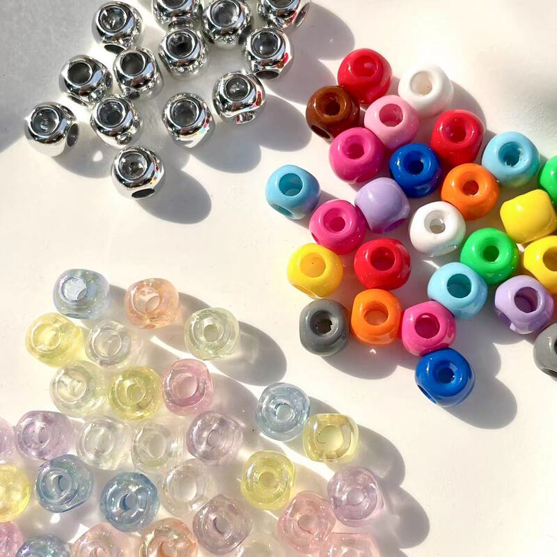 Colorful multi-color four-hole beads gold powder/silver DIY beaded bow material mobile phone chain accessories Colorful multi-color four-hole beads gold powder/silver DIY beaded bow material mobile phone chain accessories
