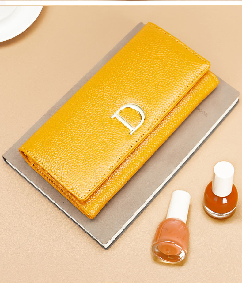 Women's Genuine Leather Long Clutch Wallet Large Capacity Purse_voghion.com