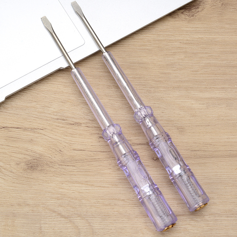 2030# 厂家 透明测电验电笔 一字两用透明家用检测电笔验电笔透明