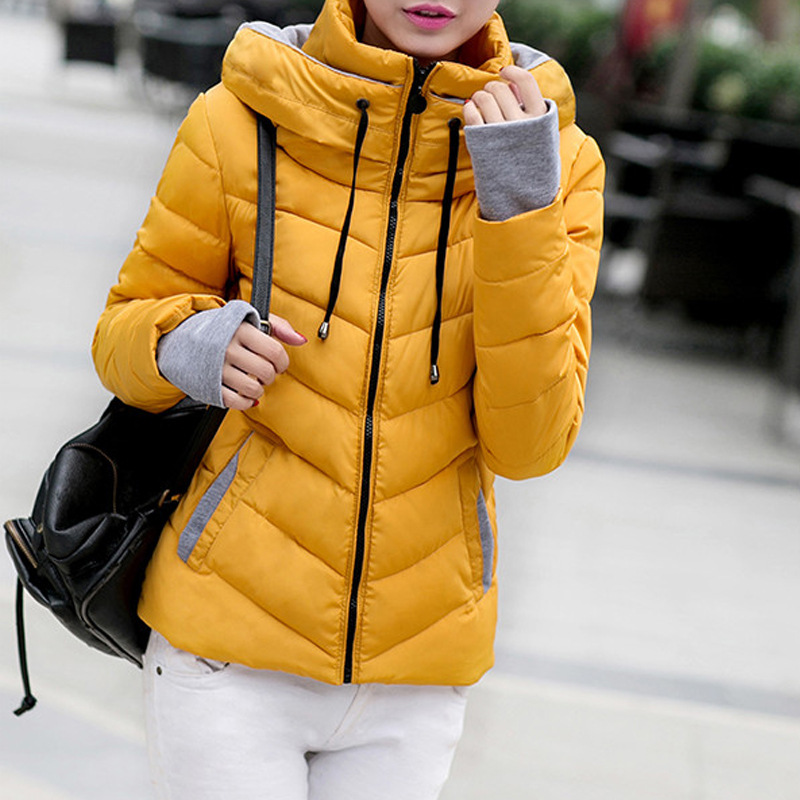 Trajes de algodón transfronterizos gruesos pequeños para mujeres nuevas chaquetas de algodón corto de cuello vertical de invierno delgadas y cálidas