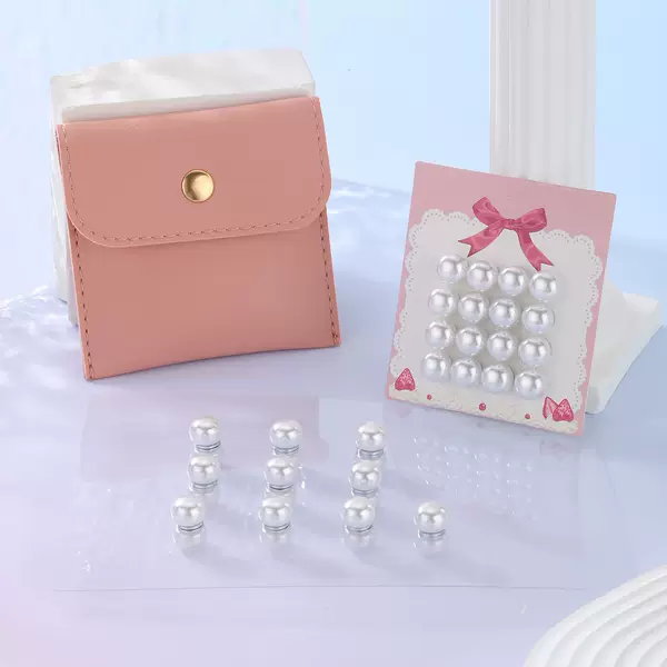 Cross-Border Popular Bread Pearl Scarf Buckle Accessories, Elegant Wedding Magnetic Buckle, High-End Light Luxury Accessories, Ear Clips, Earrings