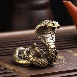 Solid Pure Copper Zodiac Snake Tea Table Small Ornaments Cobra Antique Small Copper Carved Hand Handle Tea Pet Wholesale