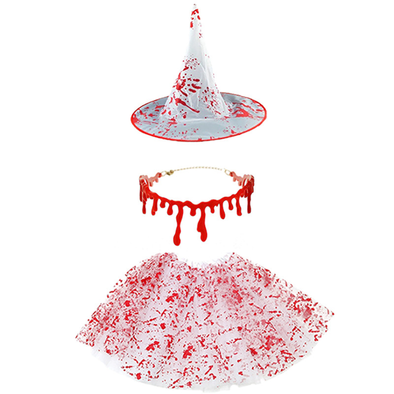 Amazon nuevo Halloween Bloodstain Horror Costume Fantasmas Feast Witch Party Accessories Disfraces de baile de maquillaje