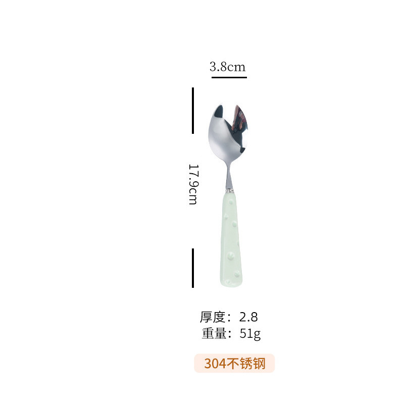 304ステンレスナイフフォークスプーン4点セット高颜値チーズ柄洋食食器家庭用ステーキナイフフォークデザートスプーン|undefined