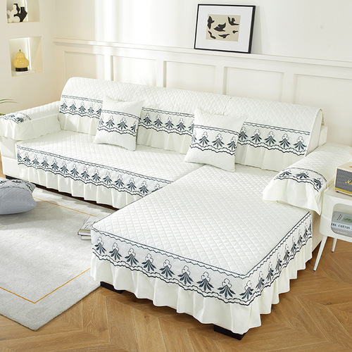 ★New Sliding Sofa Cushion Four Seasons Universal Sofa Pad Full Cover Sofa Cover Fabric for Three Seats with One Emperors Bed