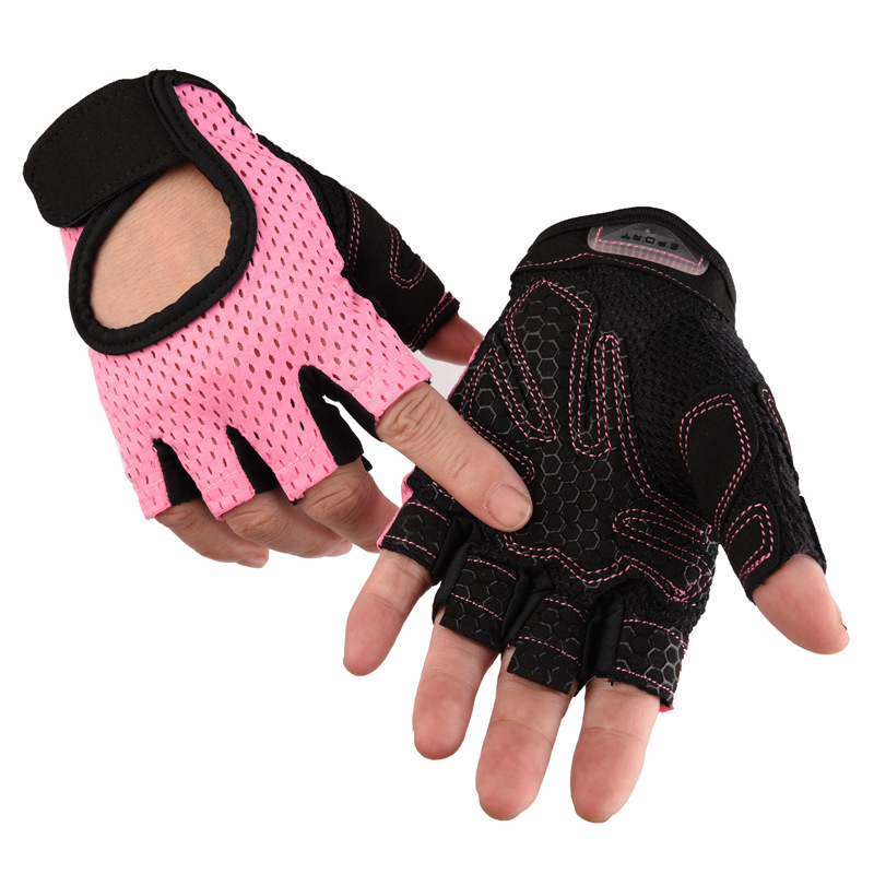 Guantes de fitness para hombres y mujeres yoga gimnasio deportes al aire libre medio dedo antideslizante malla trasera agujero transpirable Amazon JS15