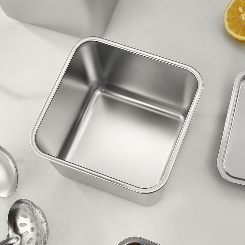 IYR7304不鏽鋼正方形果醬盆廚房調料罐帶蓋味盅收納桶佐料盒份數