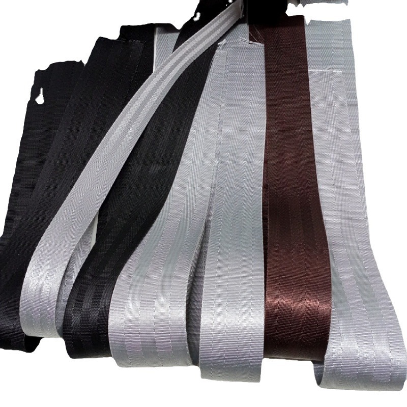 Cinturón de seguridad de imitación de nailon al por mayor del fabricante, cinta estampada negra para asiento de coche, tejido de cinco hilos diagonales, estilo industrial. image 6