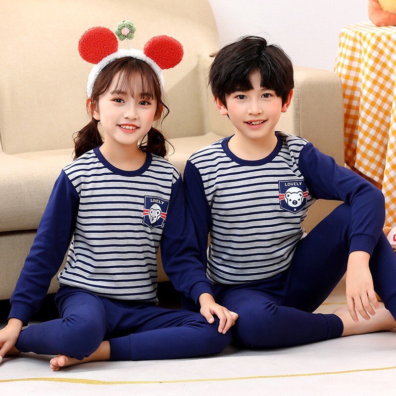 儿童秋衣秋裤男童纯棉保暖内衣宝宝全棉毛衫睡衣套装女童衬衣衬裤|undefined