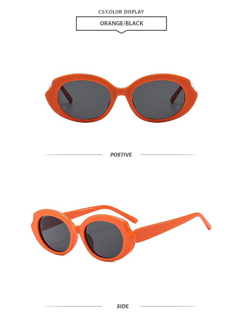 57g Weight Full Frame Glasses Structure Sunglasses Classification Ac, UV400 Protection Lens Material Oval Frame Glasses Style Outdoor, Travel, Beach Occasion Oval Pattern All Seasons Season Unisex Gender Basic, Simple Style Style Orange, Grey Color Basic Simple Style Oval Ac UV400 Protection Oval Frame Full Frame Women's Sunglasses 7