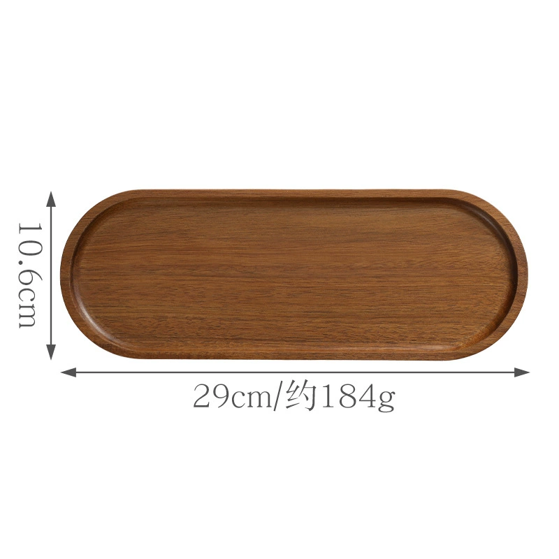 Acacia wooden serving tray set, assorted shapes (round, oval, rectangular), food‑safe finish