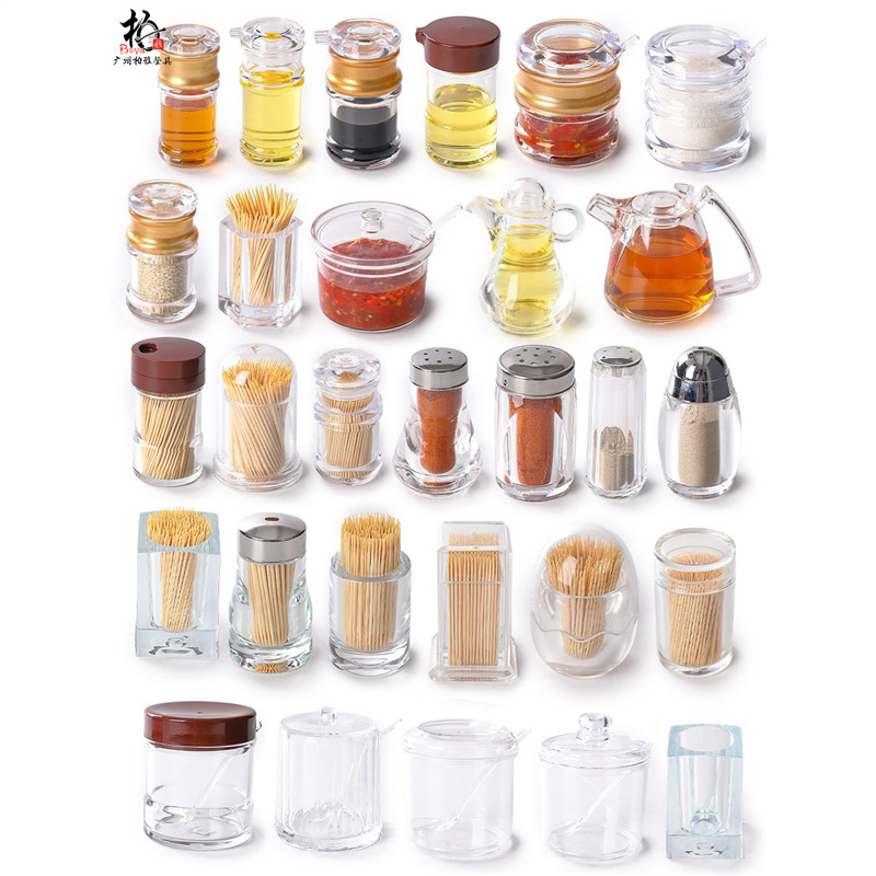 Restaurante de cocina de cocina, hotel KTV palillos de dientes, caja de botellas de plástico transparente, cocina de cocina de cocina, botellas de condimento creativas comerciales