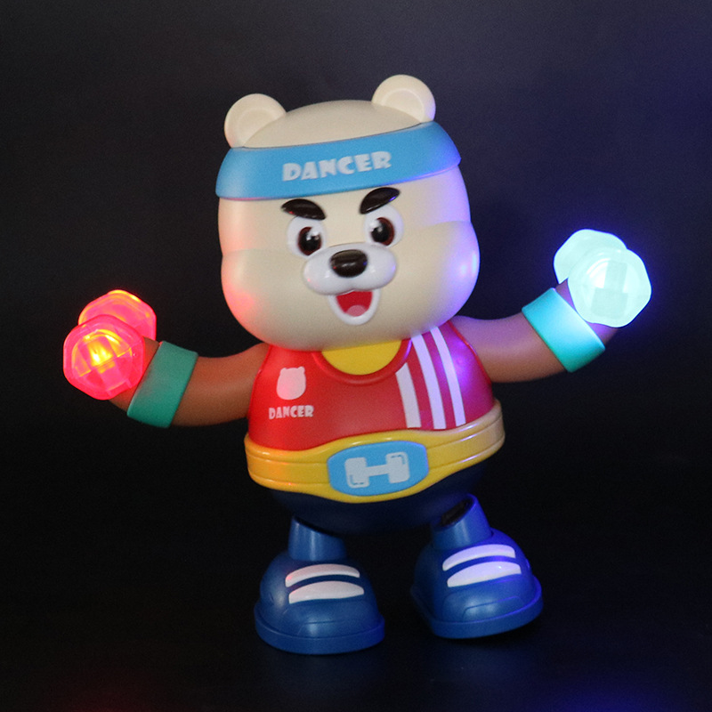 Tiktok mismo baile eléctrico fitness oso música luz swing baile robot juguetes educativos para niños